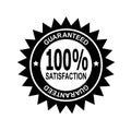 100% Percent Satisfaction Guaranteed Stamp Mark Seal Sign Black and White Royalty Free Stock Photo