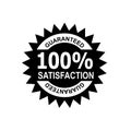 100% Percent Satisfaction Guaranteed Stamp Mark Seal Sign Black and White