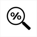 percent search magnify glass icon Royalty Free Stock Photo