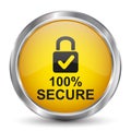 100 percent secure button icon, concept network protection background design, protect mechanism, system privacy, cyber technology