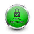 100 percent secure button icon, concept network protection background design, protect mechanism, system privacy