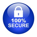 100 percent secure icon button Royalty Free Stock Photo