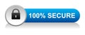 100 percent secure icon button Royalty Free Stock Photo