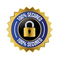 100 Percent Secured Badge, Secure Label, Secured Payment Method, 100% Protected Seal Royalty Free Stock Photo