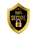 100 Percent Secured Badge, Secure Label, Secured Payment Method, 100% Protected Seal Royalty Free Stock Photo