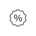 Percent sign in bubble line icon. Discount and promotional symbol, account interest rate, financial, calculator sign