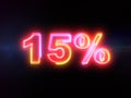 15 percent sign - colorful glowing outline3