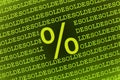 Percent sign on soldes text Royalty Free Stock Photo
