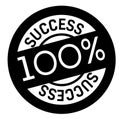 100 percent success stamp on white