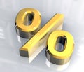 Percent symbol in gold (3D)