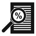 Percent tax papers icon, simple style Royalty Free Stock Photo