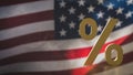 The Percent on USA flag for Business concept 3d Rendering Royalty Free Stock Photo