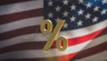 The Percent on USA flag for Business concept 3d Rendering Royalty Free Stock Photo