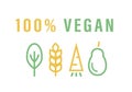 100 percent vegan diet poster. Vector editable illustration