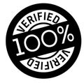 100 percent verified stamp on white Royalty Free Stock Photo