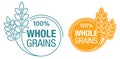 100 percent Whole Grains, badge for cereals