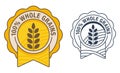 100 percent Whole Grains, badge in seal shape