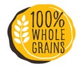 100 percent Whole Grains, sticker for cereals