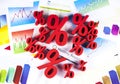 Percentage, Concept of discount colorful tone Royalty Free Stock Photo