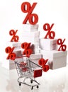 Percentage, Concept of discount colorful tone Royalty Free Stock Photo