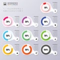 Percentage Diagram Presentation Design Elements. Infographics. Vector