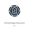 Percentage discount icon vector. Trendy flat percentage discount icon from signs collection isolated on white background. Vector Royalty Free Stock Photo