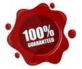 100 percentage guaranteed red wax seal icon