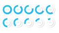 Percentage infographics elements set in shape of slashed blue ring Royalty Free Stock Photo