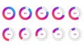 Percentage infographics vector illustration in shape of colorful gradient circle Royalty Free Stock Photo