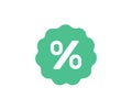 Percentage label, Discount label icon logo design. Percent price tag. Discount. Sales with an excellent offer for shopping.