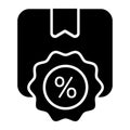 Percentage label with package vector of free delivery