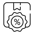 Percentage label with package vector of free delivery