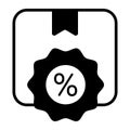 Percentage label with package vector of free delivery