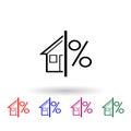 Percentage real estate multi color icon. Simple glyph, flat vector of profit icons for ui and ux, website or mobile application Royalty Free Stock Photo