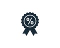 Percentage Ribbon Rosette Seal Icon Vector Logo Template Illustration Design Royalty Free Stock Photo