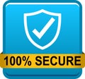 100 secure web button Royalty Free Stock Photo