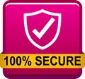 100 secure web button Royalty Free Stock Photo