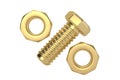 Percentage symbol made from bolt and nuts, 3D rendering. 3D illustration Royalty Free Stock Photo