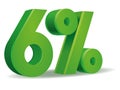Percentage Vector In Green Color, 6