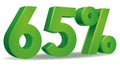 Percentage vector in green color, 65