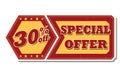 30 percentages off special offer - retro label