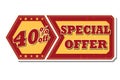 40 percentages off special offer - retro label Royalty Free Stock Photo