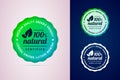 100 percents natural certified product round badge.