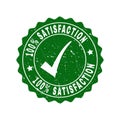 100 percents Satisfaction Scratched Stamp with Tick