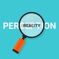 Perception reality magnifying find truth Royalty Free Stock Photo