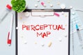 Perceptual map with marks in the notepad. Royalty Free Stock Photo