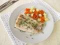 Perch fillet with vegetables