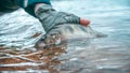 Perch in the hand of an angler. Catch and release Royalty Free Stock Photo