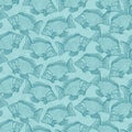 Perch hand drawing pattern seamless. Fish background Royalty Free Stock Photo