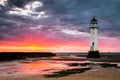 Perch Rock Lighthouse at sunset Royalty Free Stock Photo